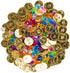 Super Z Outlet Pirate Plastic Gold Coins & Gems, 120 Coins + 120 Gems, Party Favor Decorations