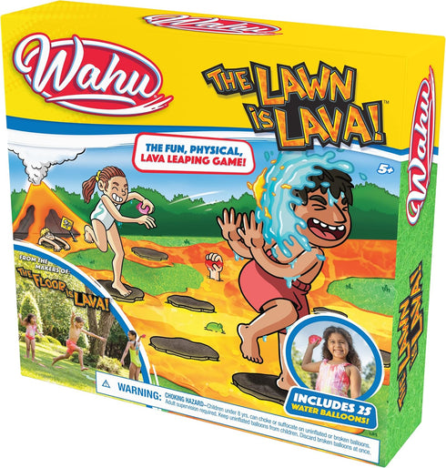 Wahu The Lawn is Lava Outdoor Water Balloon Game for Kids Ages 5+, Fun Outdoor Game with 25 Water Balloons