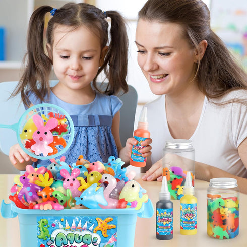 10PCS 6 7 8 9 10 Magic Gel Water Elf Toy Kit, Aqua Fairy Water Gel Kit for Kids with Aqua Jelly Gels & Animal Mold