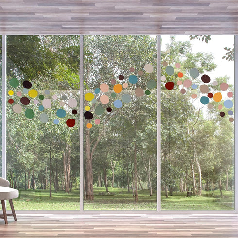 Epakh 296 Pcs Polka Dots Wall Decal, Colorful Boho Rainbow Kids Playroom Decor, Peel and Stick Modern Sticker