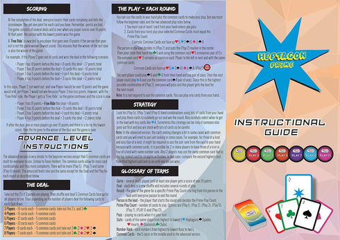 WEofferwhatYOUwant Heptagon Prime, Strategy Card Game for 3 to 8 Players, Family and Friends, Ages 9 Up.