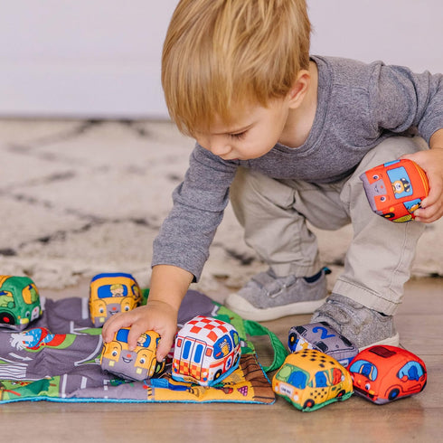 (19.25 14.25 inches) 9 Melissa & Doug Take-Along Town Play Mat x with Soft Vehicles