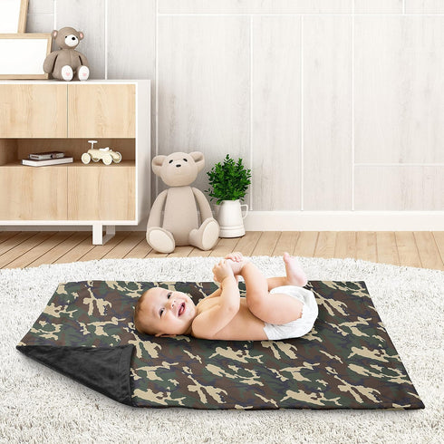 Sweet Jojo Designs Woodland Camo Baby Boy Blanket Receiving Security Swaddle for Newborn or Toddler Nursery Car Seat