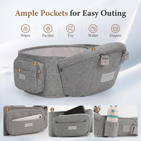 6-in-1 7-41 lbs, Baby Carrier, Newborn to Toddler, Carrier with Hip Seat Lumbar Support Adjustable Baby Holder Carrier