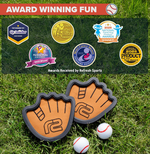 Set Toss and Catch Ball Game - Easy to Use Sticky Balls & Beginner Baseball Training Glove - Premium Toy Paddle Fits