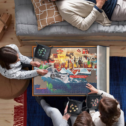 6 1000 30.7 20.9 Tektalk Jigsaw Puzzle Board with Sorting Trays - Portable Puzzle Mat with Dustproof Cover for Storage