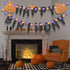 Halloween Happy Birthday Banner with Pumpkin Decorations, 8 Modes LED String Lights for 1st Kids Birthday Supplies