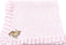 Sanjit Knitted Hand Crochet Finished Pink Cotton Blanket Trimmed Tiger Cub Applique