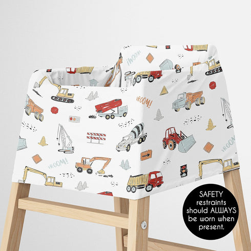 Sweet Jojo Designs Red and Blue Construction Truck Boy Infant Baby Car Seat Cover Nursing Breastfeeding Shopping Cart