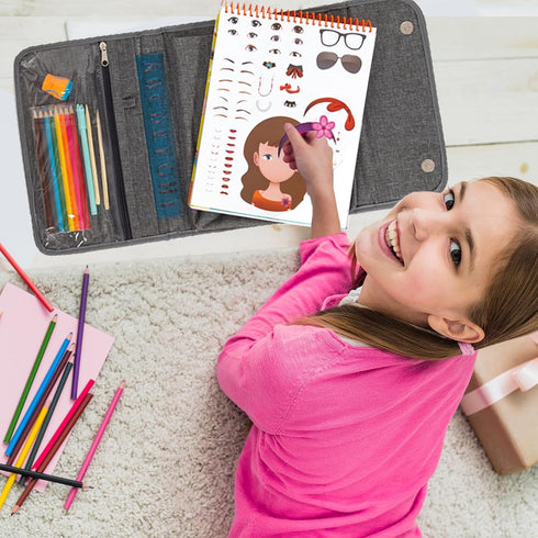 60-page 420 Activity Book for Girls and Boys - Premium Case Includes Large - Stickers, Rainbow Scratch Papers, Reusable