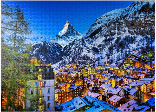 Premium 1000 Piece Jigsaw Puzzle - Zermatt and The Matterhorn by MyPuzzle for Adults