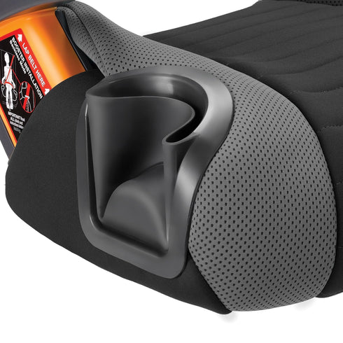 Chicco GoFit Backless Booster Car Seat, Portable Travel Booster Seat for Children 40-110 lbs, Shark/Black/Grey