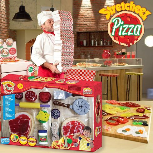Set Stretcheez Pizza Party - Realistic and Squishy Play Food for Kids