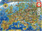 Educa 17962, Crazy, 500 Piece Puzzle for Adults and Children from 10 Years, Map of Europe, Multicoloured