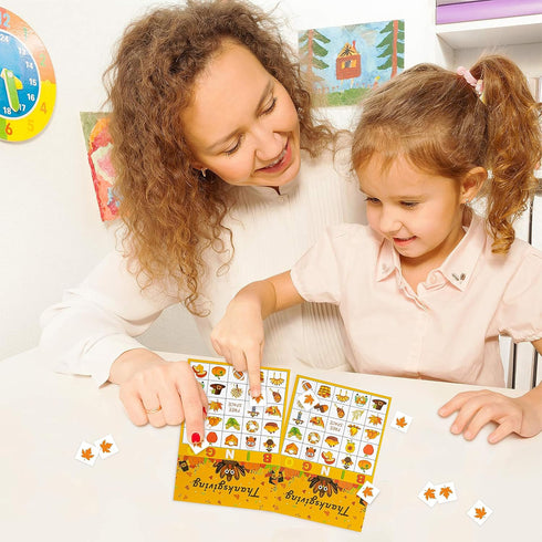 Geefuun 32 Players Thanksgiving Bingo Cards - Fall Party Supplies & Decorations