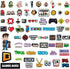 Video Game Themed Custom Vinyl Die-Cut Sticker Pack, Adhesive Decals for Laptop, Water Bottle, Journal, Phone (64 Pack)