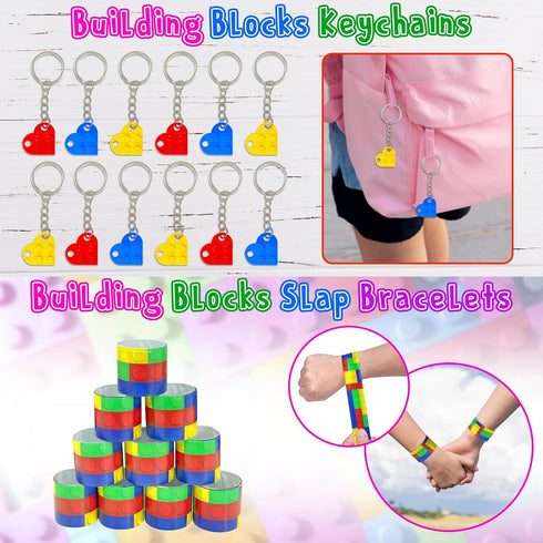 12 Packs 122 LINAYE Building Blocks Party Favors - Pcs Birthday Party Favors Supplies with Goodie Bags, Animals