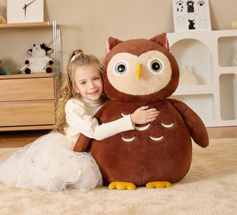EARTHSOUND Giant Owl Stuffed Animal Plush Toy, Large Jumbo Cute Soft Fluffy Plushie, Gifts for Kids