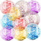 20 Pcs Inflatable Glitter Beach Ball, 24 Inch and 16 Inch Clear Beach Balls for Kids Adults Outdoor Summer Birthday