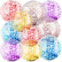 20 Pcs Inflatable Glitter Beach Ball, 24 Inch and 16 Inch Clear Beach Balls for Kids Adults Outdoor Summer Birthday