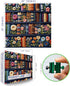 500 (20"x20") Floral Bookshelf Puzzles for Adults Pieces Wildflower Books Pages Jigsaw Puzzles Vintage Unique Plant