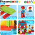 Picasso Toys Hedgehog Blocks 4 Family Action Character Figures, Toddler Toy Construction Building Tile Block Expansion
