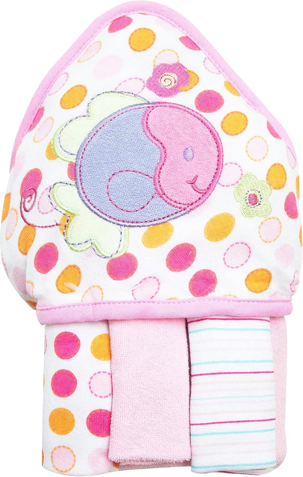 Spasilk Baby Bath Hooded Terry Towel with 3 Washcloths, Baby Bath Essentials,