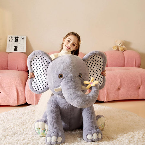 Giant Elephant Stuffed Animal Plush Toy, Large Jumbo 25" Cute Fluffy Plushie, Birthday Gifts for Kids