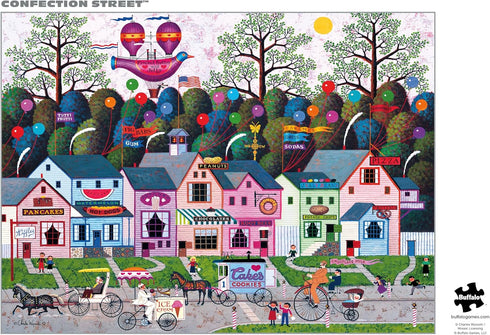 1000 26.75 19.75 Buffalo Games - Silver Select - Charles Wysocki - Confection Street - Piece Jigsaw Puzzle for Adults