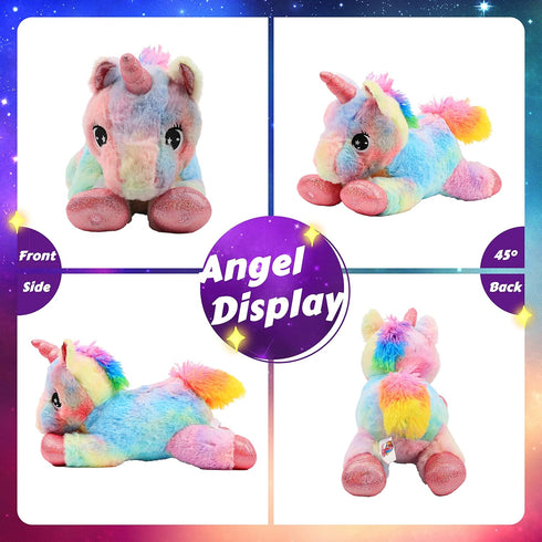 10" Easfan LED Unicorn Plush Light-up Stuffed Animal with Colorful Night Lights Glow in the Dark Birthday Festival