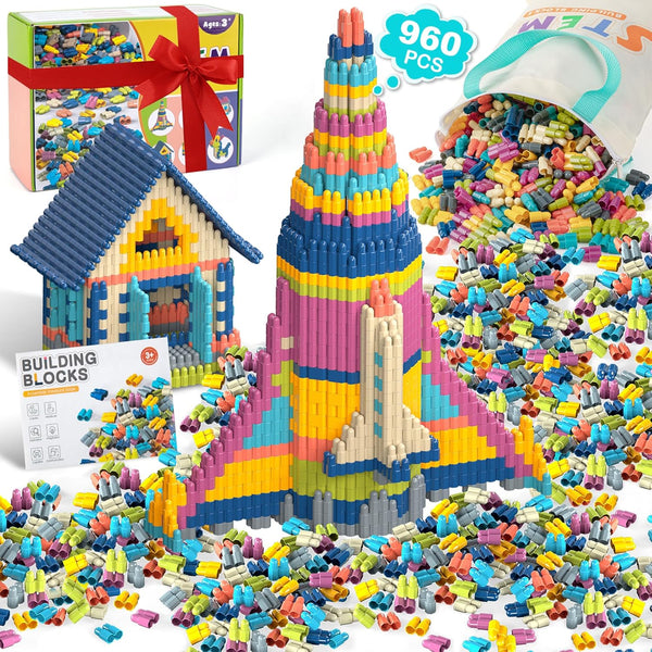 961 Pcs Educational STEM Building Toys for Kids Ages 4-8, Construction Toy for Preschool and Kindergarten Boys & Girls