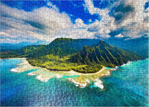 MyPuzzle Premium 500 Piece Jigsaw Puzzle - Aerial View on Na Pali Coast Kauai Hawaii for Adults