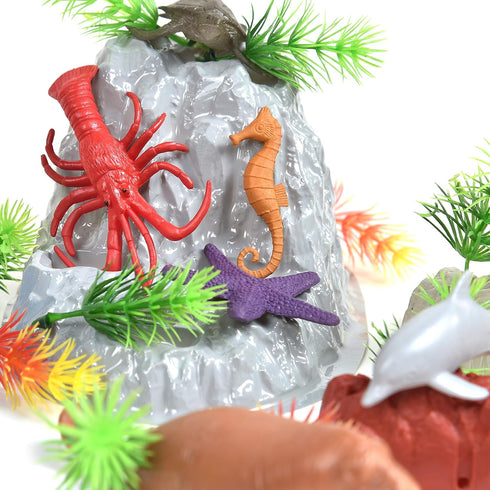 Sunny Days Entertainment Sea Creature Bucket – 56 Piece Toy Play Set for Kids with Storage Bucket