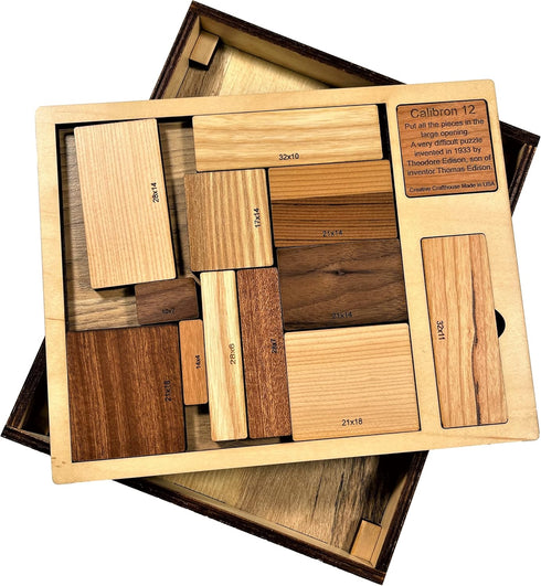 Creative Crafthouse Impossible Brain Teaser for Adults - Calibron 12 Brainteaser - Very Difficult Wood Puzzle