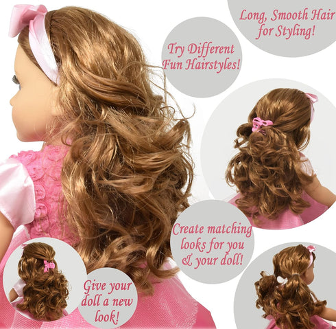 Gift Boutique 18 Inch Girl Doll - Fashion Doll with Fine Hair, Pink Shoes, Accessories for Girls