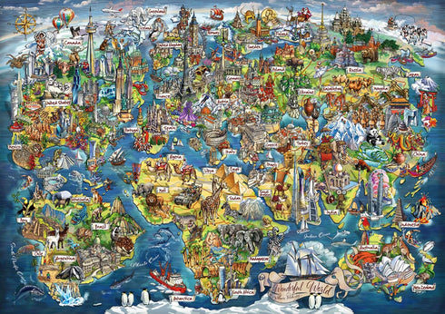 Anatolian Puzzle - 3000 Piece Jigsaw Puzzle, Wonderful World Map, 4923, Multicolor