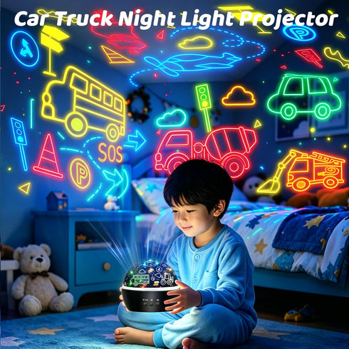 Kids,2 1 Theme,2 MINGKIDS Night Light for in Rotating Projector Lamp with Dino&Vehicles Ways to Charge,Baby Night Light