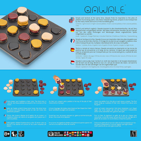 Gigamic Qawale Abstract Strategy Game for Adults and Families, 2 Players, Ages 8+, 15 Minutes
