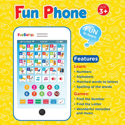 Kid Tablet for Kindergarten Learning Activities - ABC Learning for Toddlers, Kids Phone Toy for Speech Therapy & Letter