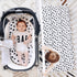 Bassinet Sheet Set 2 Pack - 100% Jersey Cotton Black and White Abstract Stripes and Dots by Ely's & Co