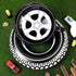 14 Pcs Car Decorations - Racing Cars Birthday Party Supplies with Inflatable Tire Floats and Balloons