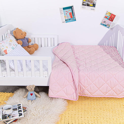 39x47 inches, NTBAY Down Alternative Toddler Comforter, Lightweight and Warm Solid Color Baby Crib Quilted Blanket