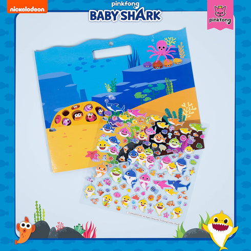 Horizon Group USA Baby Shark Sticker Play Set - 100 Reusable Puffy Stickers for Kids Ages 3 and Up