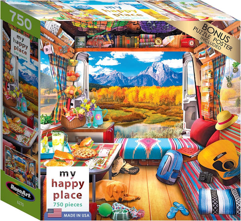 750 RoseArt - My Happy Place - Van Life - Piece Jigsaw Puzzle for Adults