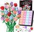 Sopu Colorful Rose Bouquet Flowers Building Set, 24 Boxes 1380Pcs Artificial Flowers