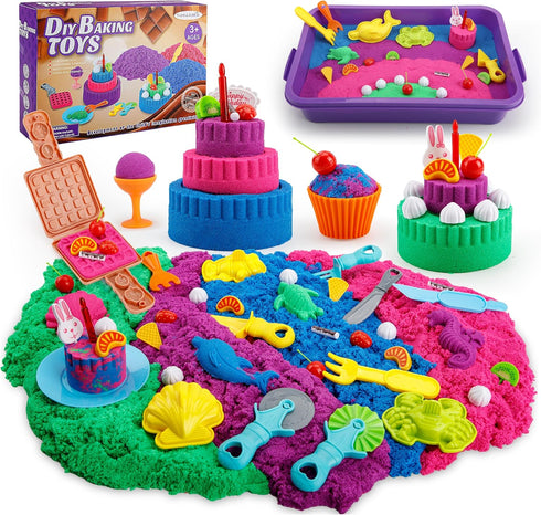 YIDESTARS Sensory Play Kit: Sand Art & Ice Cream Toy - 4lbs Colorful