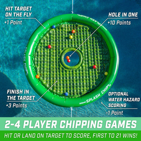 GoSports Splash Chip Floating Golf Game, Includes Chipping Target, 16 Foam Golf Balls, Chipping Mat and Ropes