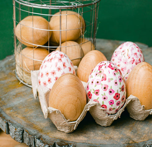 Woodpeckers 6 Quality Wood Easter Eggs to Paint, Smooth Wooden Eggs for Crafts, 2-1/2 in