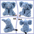 Hopearl Adorable Plush Calf Elephant Toy - Floppy Elephish Ultra Soft Stuffed Animal - Blue, 9''