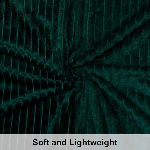 NTBAY Flannel Fuzzy Toddler Blanket, Lightweight Reversible Stripes Design Baby Plush Blanket, 30x40 Inches, Dark Green
